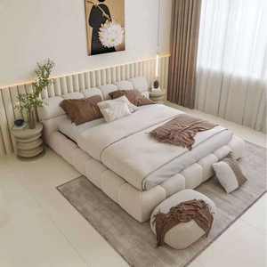 Set di Mobili di Lusso in Stile Moderno Personalizzato, <span class=keywords><strong>Letto</strong></span> Matrimoniale Completo, Struttura <span class=keywords><strong>Letto</strong></span> in Pelle di Design per <span class=keywords><strong>Hotel</strong></span> e Camera da <span class=keywords><strong>Letto</strong></span> Domestica - Product Image 3