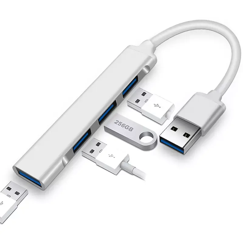 4 In 1 멀티 포트 타입 C 허브 USB3.0 다기능 변환기 분배기 USB C 허브 어댑터 노트북 및 전화
