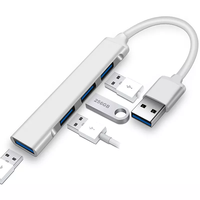 Adaptor Hub USB dan Telepon, Konverter Multifungsi 4 In 1 Multi Port Tipe C HUB USB3.0 untuk Laptop dan Telepon