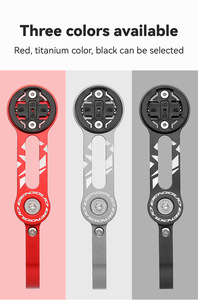 <span class=keywords><strong>Support</strong></span> de vélo réglable en aluminium pour ordinateur de vélo, <span class=keywords><strong>support</strong></span> multi-base compatible <span class=keywords><strong>Garmin</strong></span>/Cateye/Bryton avec <span class=keywords><strong>support</strong></span> pour caméra d'action et éclairage - Product Image 4