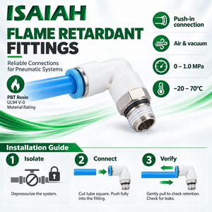 Raccords pneumatiques à encliquetage ISAIAH UL94 V-<span class=keywords><strong>0</strong></span> PBT ignifuges 1MPa pour lignes d'air de soudage automobile - Product Image 4
