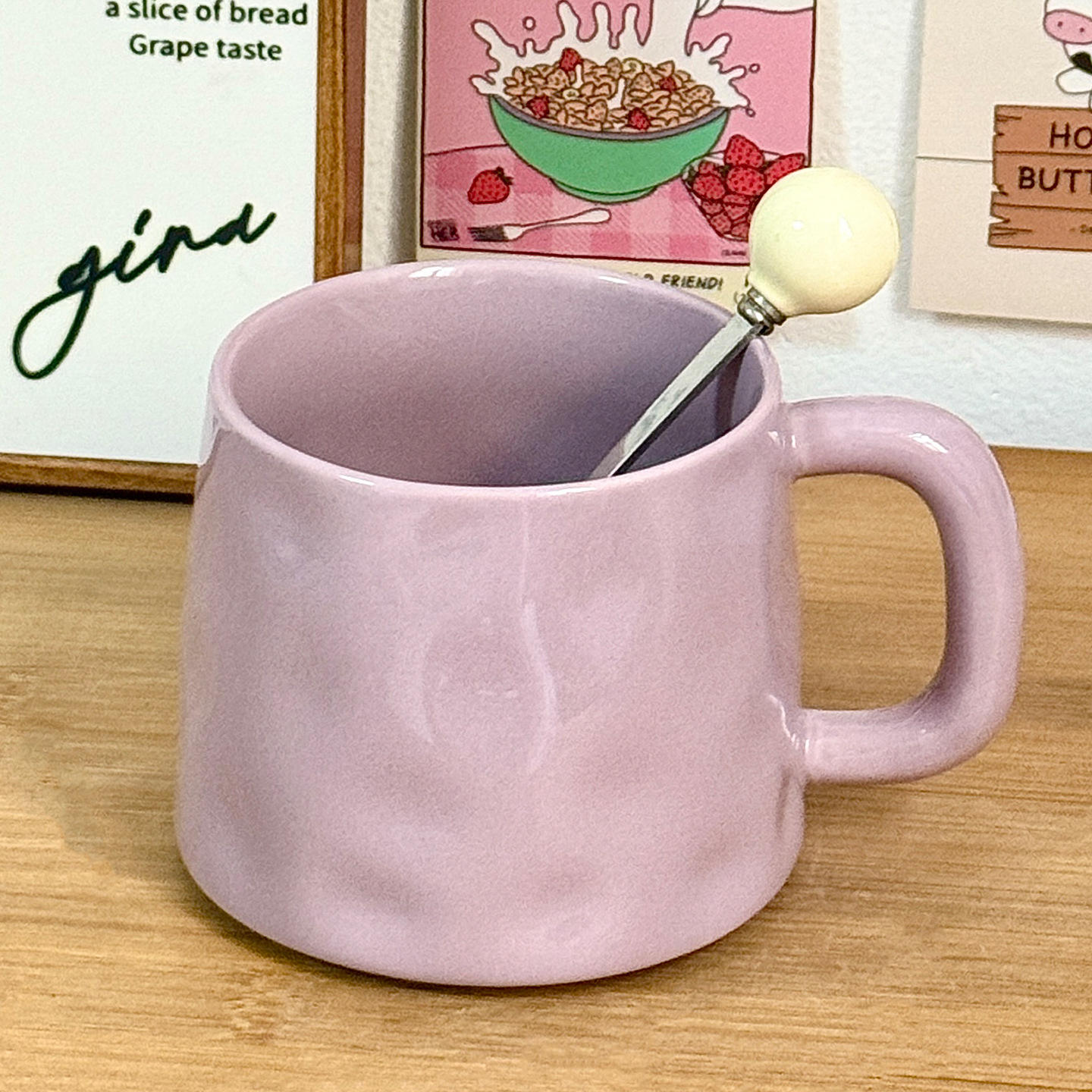 [Tasse et cuillère sphériques] Tasse à texture martelée - Violet