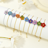 Pulsera de Cuerda con Flores Hechas a Mano, Simple y Linda, Venta Caliente 2026, Macramé Colorido de Primavera, Joyería de Amistad con Flores para Uso Diario, Regalo