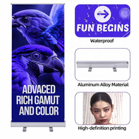 Support de bannière enroulable en aluminium de qualité supérieure, portable et rétractable, pour exposition, salon professionnel, publicité, IMPAC sans outil