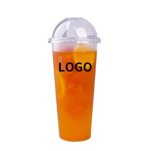 Custom print logo Thick 22oz Plastic Cup coffee milk tea boba cup PP Disposable plastic cup