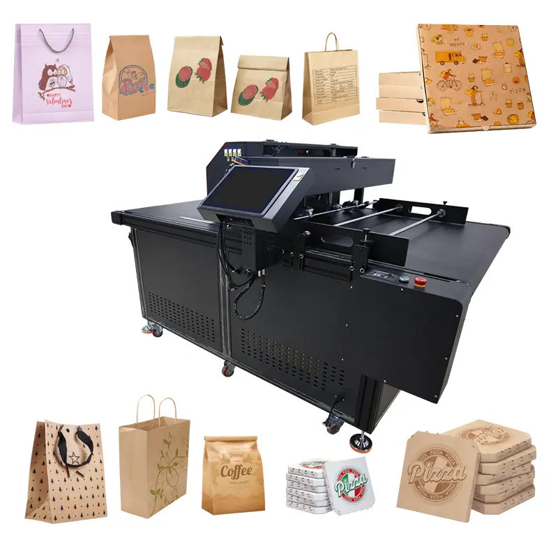 Impressora automática de papelão para sacos de papel, caixa grande ondulada, 218-21800 mm de largura, impressora UV de passagem única