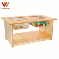 Ensemble de meubles de crèche Montessori, table sensorielle pour tout-petits avec bacs, table en bois pour enfants de maternelle