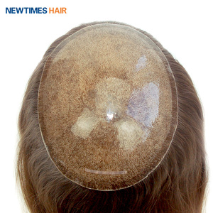 Custom Silicone Skin Natural European Human <strong>Hair</strong> <strong>Women</strong> <strong>Topper</strong> Toupee Wig <strong>Hair</strong> Replacement - Product Image 5