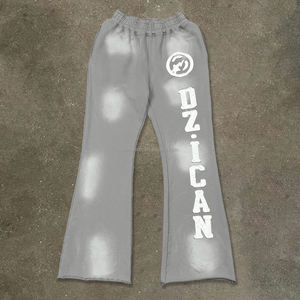 Streetwear personnalisé pantalon large avec logo brodé pantalon de survêtement évasé lourd délavé à l'acide pantalon baggy surdimensionné de créateur pour hommes - Product Image 3