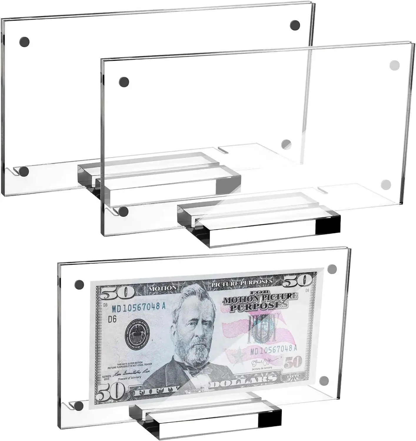 Custom Clear Papier Geld Houder Frame Dollar Bill Display Valuta Frame Acryl Dollar Bill Case Alleen Voor Weergave