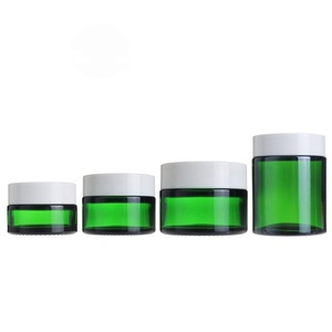 Échantillons Gratuits 20g 30g 50g 100g Pots en Verre Rond Vides pour Crème <span class=keywords><strong>Visage</strong></span> et Mains – Prix Abordable – Pots Cosmétiques en Verre Vert - Product Image 2
