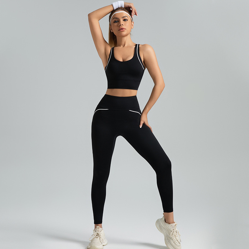 Slim Fit Yoga Set High-Intensity Workout Set High-Stretch Breathable Yoga Outfit