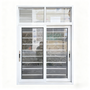 Fenêtre <span class=keywords><strong>coulissante</strong></span> en aluminium à double vitrage noir extérieur 4 x 6 <span class=keywords><strong>avec</strong></span> <span class=keywords><strong>moustiquaire</strong></span> et grille de sécurité anti-effraction - Product Image 3