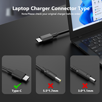 Grosir Laptop Tipe c 65W, pengisi daya Ac Dc untuk adaptor Ac Laptop Tipe c Universal untuk Thunderbolt3