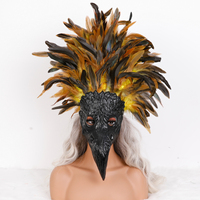 Ornement facial en plumes multicolores pour le carnaval, les festivals, les spectacles sur scène, les défilés et le cosplay