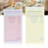 Invité Check Pads Papier Rose Serveuse Bloc-Notes Serveur Serveur Commande Pads pour Restaurant Ticket Book Papier autocopiant et Papier Offset