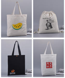 Sacs fourre-tout pliables en toile de coton réutilisables personnalisés blancs et noirs avec logo sérigraphié, pour cadeaux - Product Image 3