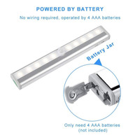 Lot de 3 lampes de placard à 10 LED avec détecteur de mouvement PIR, fonctionnant sur piles, installation adhésive, design moderne blanc, à intensité variable