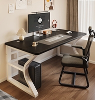 Bureau d'ordinateur en mélamine à structure solide au design moderne, étagère modulaire personnalisable, mobilier d'usine pour la maison, le bureau et l'apprentissage