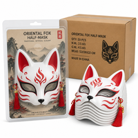 Masque Kitsune japonais original pour cosplay de renard Kabuki, design thermoformé intégral pour un ajustement confortable