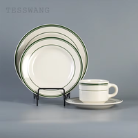 TESSWANG - Vaisselle en céramique blanche personnalisée avec logo, formes variées, ensembles de vaisselle et assiettes, vaisselle en gros pour hôtel et restaurant