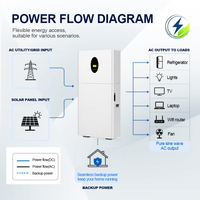 Convertisseur hybride 6KW pour réseau électrique, batterie LiFePO4 16KWh, IP65, 51.2V, système de stockage solaire tout-en-un, montage mural extérieur, AL-MB512628