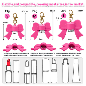 Llaveros de silicona con diseño personalizado para estuche de lápiz labial, clip para llaves de bálsamo labial de viaje, accesorio para cartera, llaves y mochila - Product Image 2