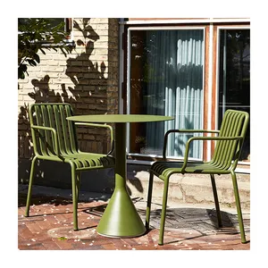 כסאות לגינה פנאי פטיו חיצוני סט שולחן וכיסאות מתכת מסעדה בית קפה ביסטרו כסאות מתכת