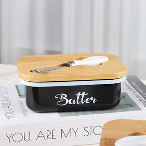 Contenedor <span class=keywords><strong>de</strong></span> Mantequilla <span class=keywords><strong>de</strong></span> Cerámica Rectangular con Tapa Abatible, Diseño <span class=keywords><strong>Bonito</strong></span>, Portátil, <span class=keywords><strong>Conserva</strong></span> la Frescura - Product Image 6