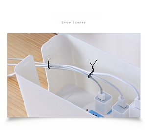 Organizer Desktop scatola di immagazzinaggio filo di alimentazione striscia di filo Organizer scatola di gestione via cavo cavo cavo cavo per Computer che si nasconde con coperchio - Product Image 3