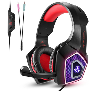 Auriculares con cable para PS4 X box One, estéreo, para juegos, sonido envolvente, <span class=keywords><strong>PC</strong></span>, con micrófono y luz LED - Product Image 2