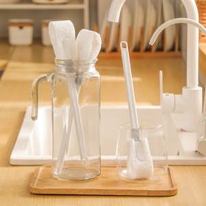 Support OEM Wood Pulp Cotton Cleaning <b>Brush</b> Cup Retractable Long Handle Baby <b>Bottle</b> <b>Brush</b> Cup Cleaning <b>Brush</b> for Kitchen - Product Image 4