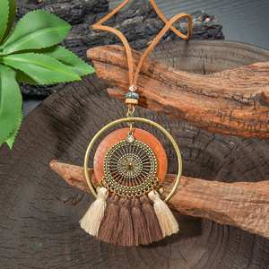 2025 baru kalung liontin modis untuk wanita Sweater panjang kalung leher Disk pernyataan Sweater rantai kalung Set perhiasan - Product Image 3