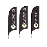 Drapeau personnalisé impression double face drapeau de plumes de plage Oriflamme pour salon professionnel