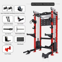 Machine de musculation multifonctionnelle Smith, rack à squats, crossover de câbles, banc de musculation, cadre en acier pliable, usage commercial pour salle de sport