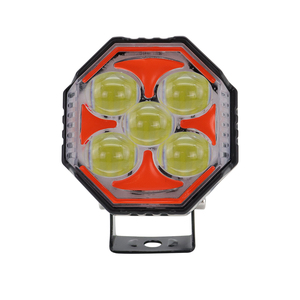 LELANPU Cubierta Ámbar Redonda para Barra Antivuelco de 3/9 Pulgadas, Foco Láser LED Delgado Súper Brillante de 5 Lentes para Coche y Motocicleta - Product Image 1