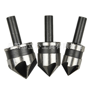 Carbon Steel 90 Degree Round Shank Chamfering Tool 12mm 16mm 19mm Carbide Tip Woodworking Deburring Drill Hole Opener - Product Image 1