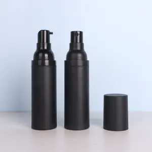 15ml 30ml 50ml mat siyah serum losyonu pompa şişesi plastik havasız pompalı sprey şişe pompa şişesi cilt bakımı kozmetik ambalaj şişe