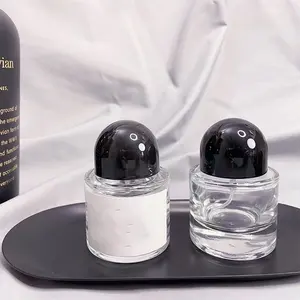 Klares Glas Parfümzerstäuber 50 ml runde leere Parfümsprühflasche tragbar Duft feiner Nebel Sprühflasche Parfümspender