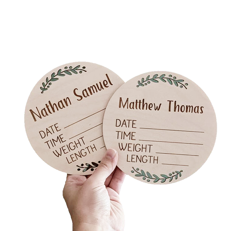 Новорожденный малыш облако Круг Дизайн народное ремесло Детские карты новый подарок Деревянный малыш ежемесячный век блоки карта на заказ