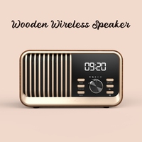 Nieuwste Retro Design 6-In-1 Draadloze Oplader Speaker Hifi Geluidskwaliteit 8W Wekker Multifunctionele Qc3.0 5V/3a 5W 10W Uitgang