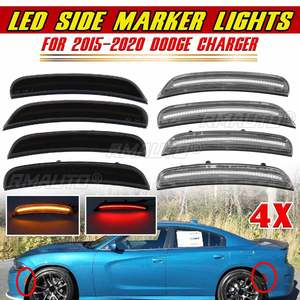 4pcs Car Front Rear Bumper Side Marker Repeater Light for Dodge Charger 2015-2018 Fender Wheel <b>Arches</b> Turn Signal Blinker <b>Lamp</b> - Product Image 1