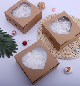 Boîtes en papier carrées personnalisées imprimées en gros avec fenêtre transparente en forme de cœur pour friandises <span class=keywords><strong>maison</strong></span>, bonbons, biscuits, cadeaux de fête - Product Image 3