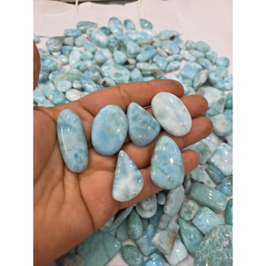 Natural <b>Rainbow</b> Larimar Cabochon Loose Gemstone-Polished Color Play Mix Sizes High Quality Certified for Jewelry Making - Product Image 1