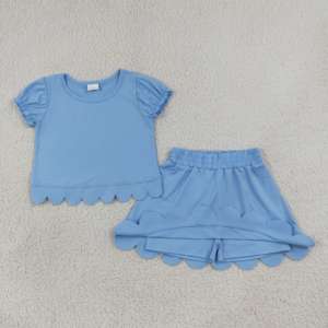 GSSO3778 Rts Little Active Girl MARMOON ชุดเด็กผู้หญิงแขนสั้นลายพิมพ์เรียบ ผ้าวอร์สเตด สำหรับโยคะ มีสินค้าพร้อมส่ง - Product Image 3