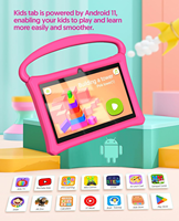 Tablette Android K7 Pro 7 pouces pour enfants, nouvelle coque anti-choc avec contrôle parental, tablette éducative WiFi pour tout-petits