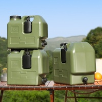 Contenedor de Agua Portátil para Acampar al Aire Libre, Bidón de Almacenamiento de Agua de Grado Alimenticio PE con Grifo Integrado, Libre de BPA, Contenedor de Agua Portátil Grande