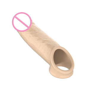 Transparente Hautfarbene Penisverlängerung aus TPE und ABS, Vibrierende Penishülle für Erwachsene mit Einzelmodus-Vibration, Ejakulationsverzögernd und zur Größensteigerung, Dildos - Product Image 1