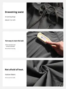 <span class=keywords><strong>Pantalon</strong></span> cargo pour <span class=keywords><strong>homme</strong></span> en coton 100% - Nouveau pour l'été 2025 - Léger, respirant, avec cordon de serrage, multi-poches, décontracté - Product Image 4