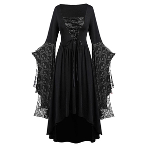 <strong>Halloween</strong> <strong>Costumes</strong> <strong>for</strong> <strong>Women</strong> <strong>Plus</strong> <strong>Size</strong> Gothic Vintage Dress Skull Lace Bell Sleeve Sexy Lace up Vampire Ghost Bride Cosplay - Product Image 2